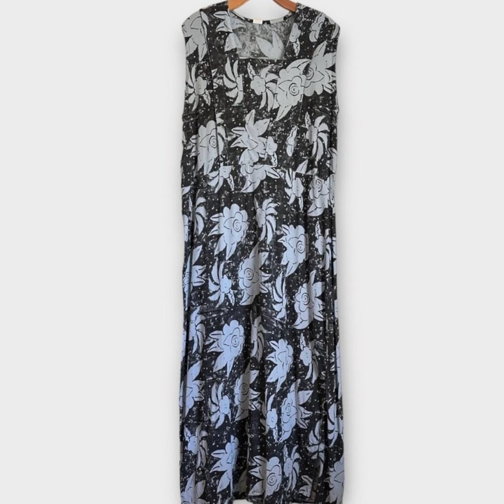 Good Dog Mud Pig Vintage Maxi Dress L Tencel Art To Wear